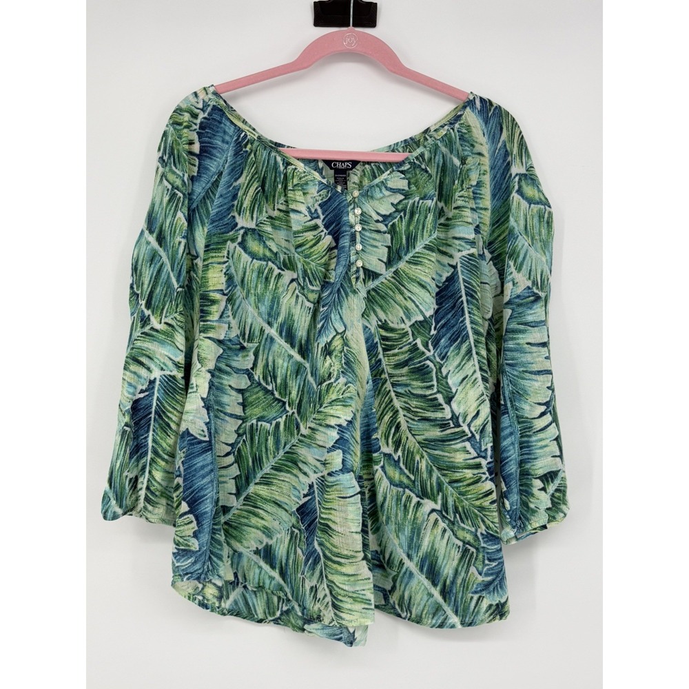 Chaps Denim Women's 3/4 Sleeve Top 2X